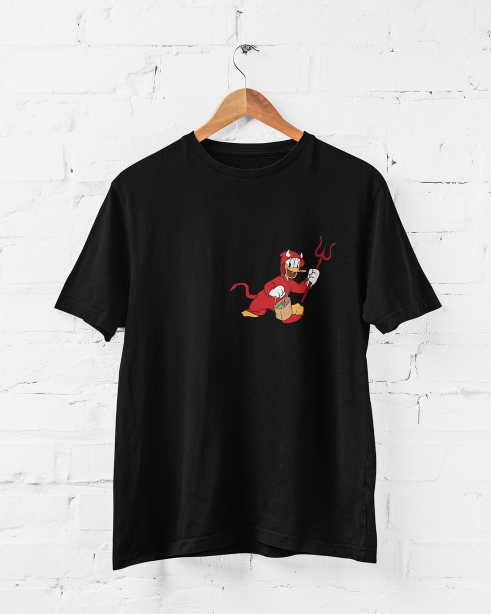 Halloween T-Shirt | Donald Duck | Cartoon | Walt Disney | 100% Organisch Katoen | Zwart | Maat L